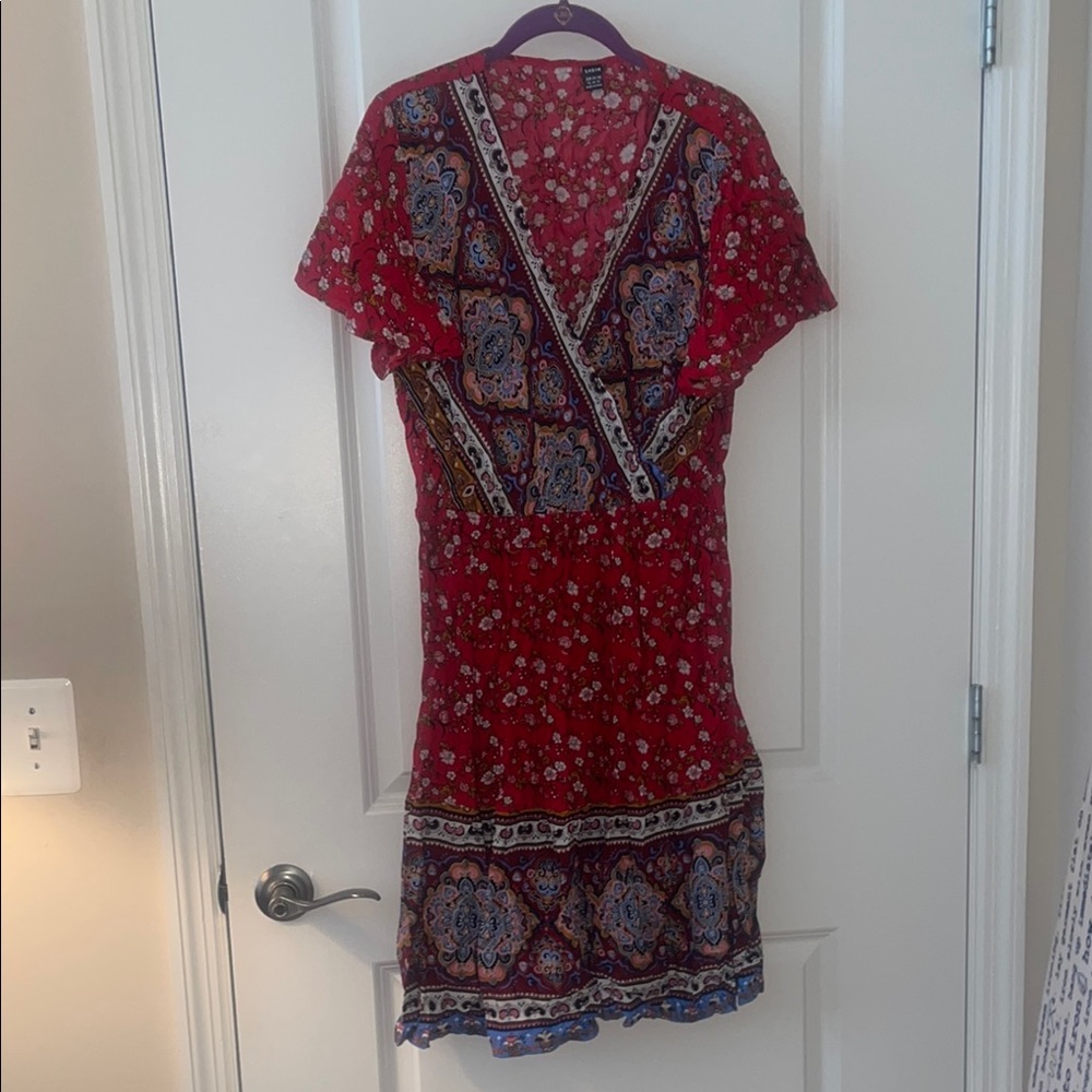 Floral Red Dress